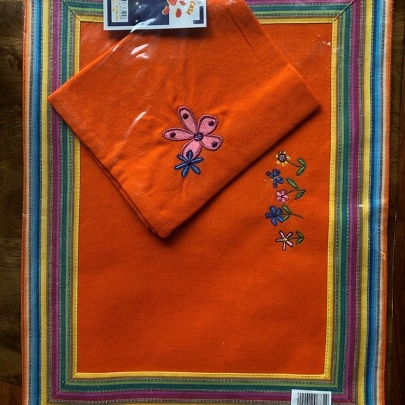 Desideri Di Casa Placemats Napkin Set of 3 Italy NWT embroidered Bee Floral - Picture 5 of 7